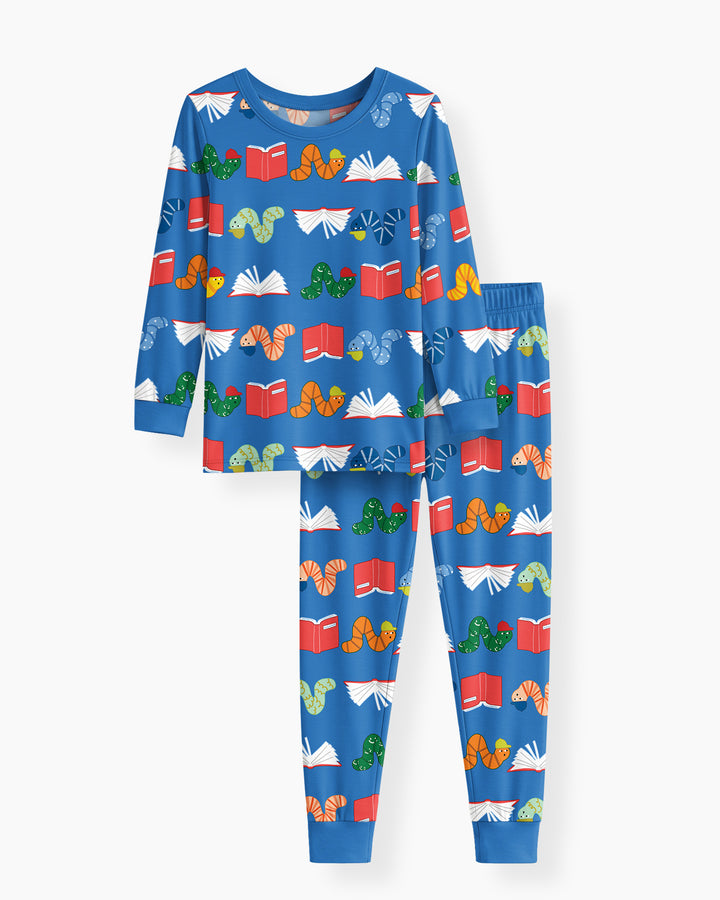 Bookworm Family Matching Bamboo Two Piece Long Sleeve Pajama Set