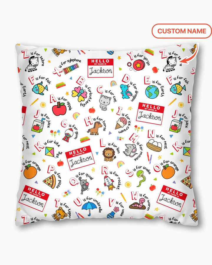 Custom Name Hello School ABCs Bamboo Pillow Case