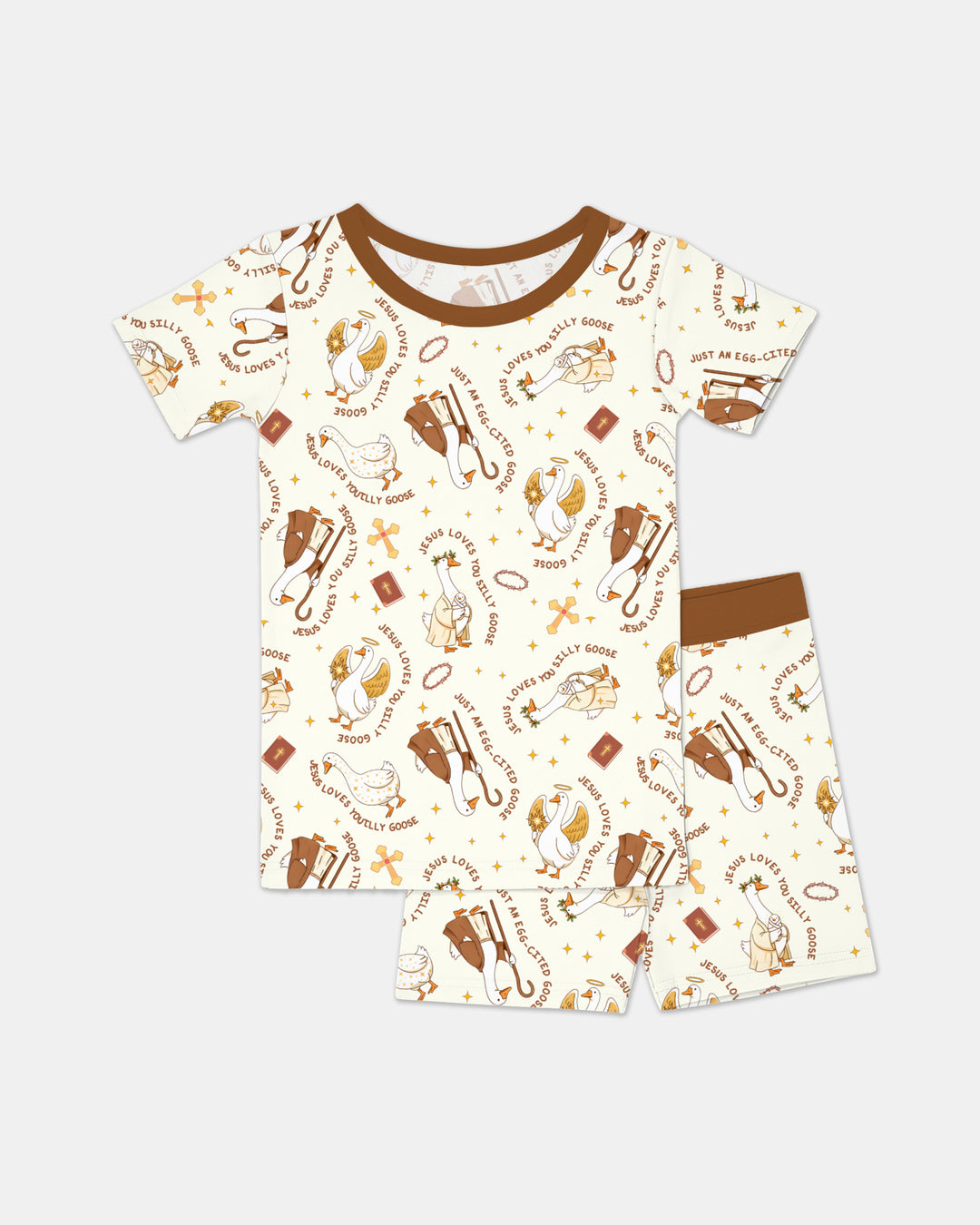 Template Zweiteiliges Pyjama-Set mit kurzen Ärmeln und Shorts