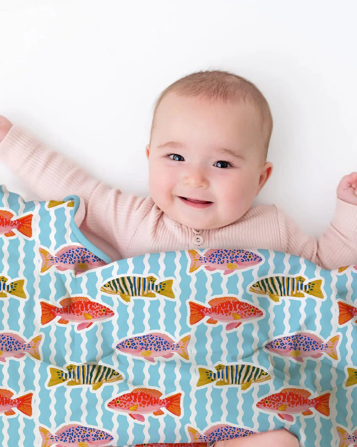 Preppy Fish Crew Bamboo Blanket