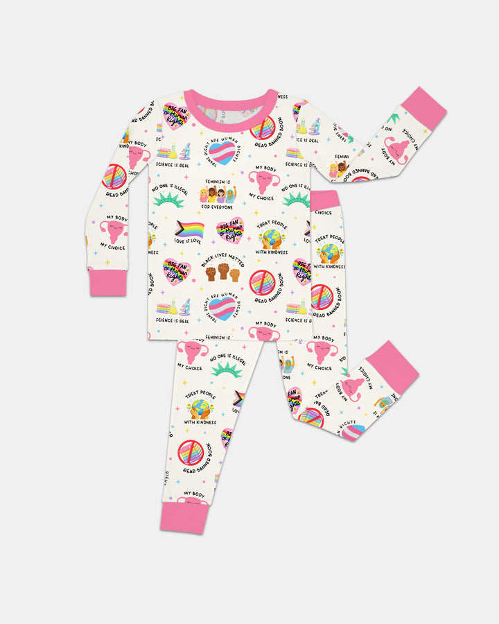 Zweiteiliges Langarm-Pyjama-Set mit Sommerfrüchten