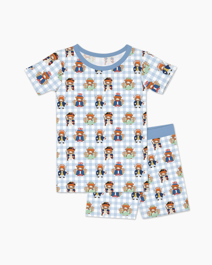 Schlafanzug-Set zweiteilig, kurze Ärmel, kurze Hose, Bambus