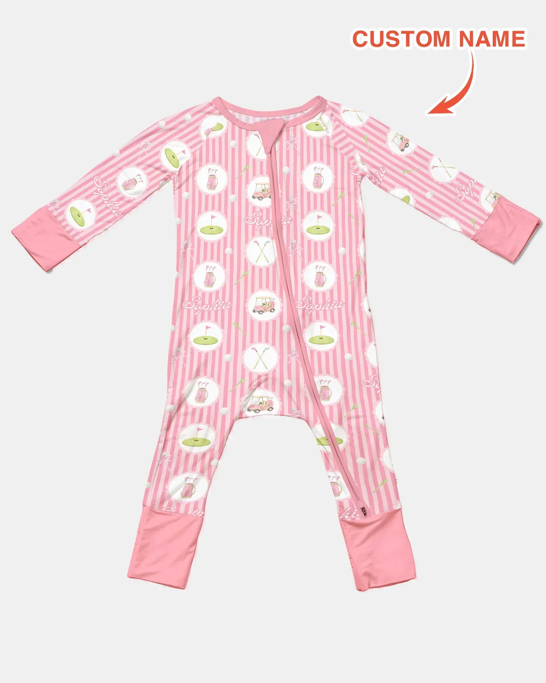 Custom Name Pink Golf Girl Convertible Zippy