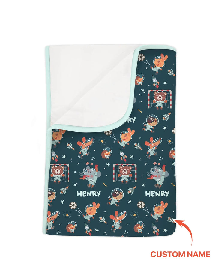 Space Soccer Bamboo Blanket