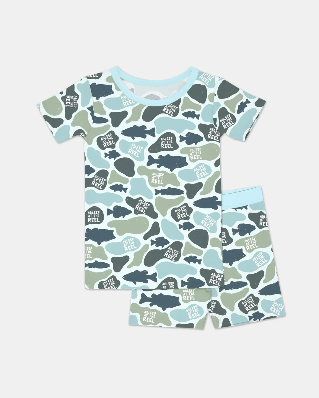 Asleep At The Reel Matching Daddy & Me Two Piece Short Sleeve Shorts Pajama Set