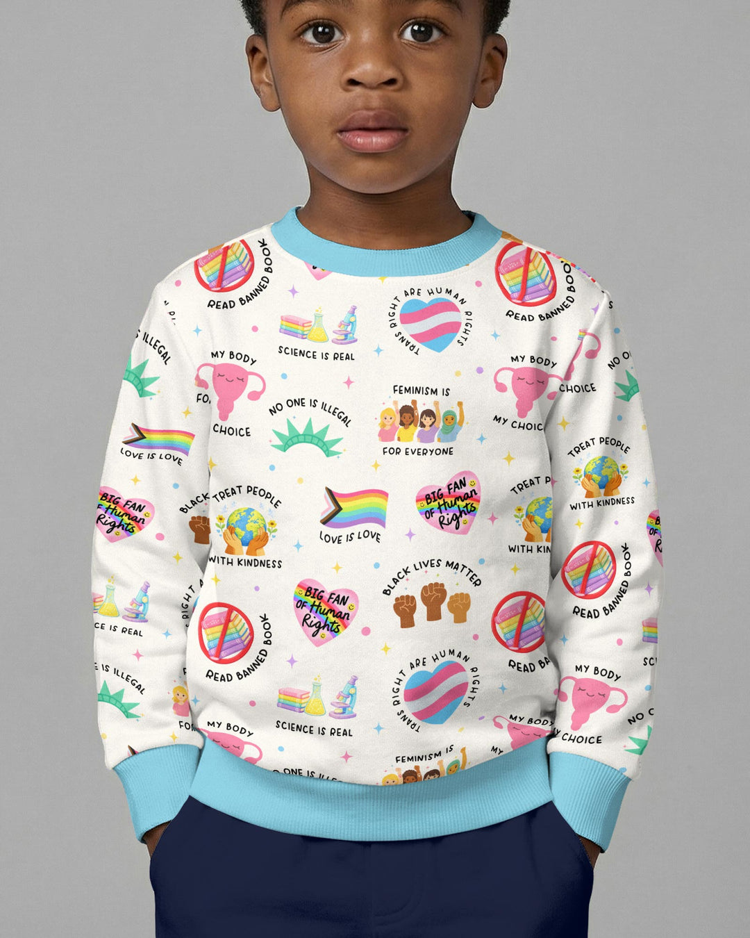 Big Fan Of Human Rights Family Matching Crewneck Sweatshirt