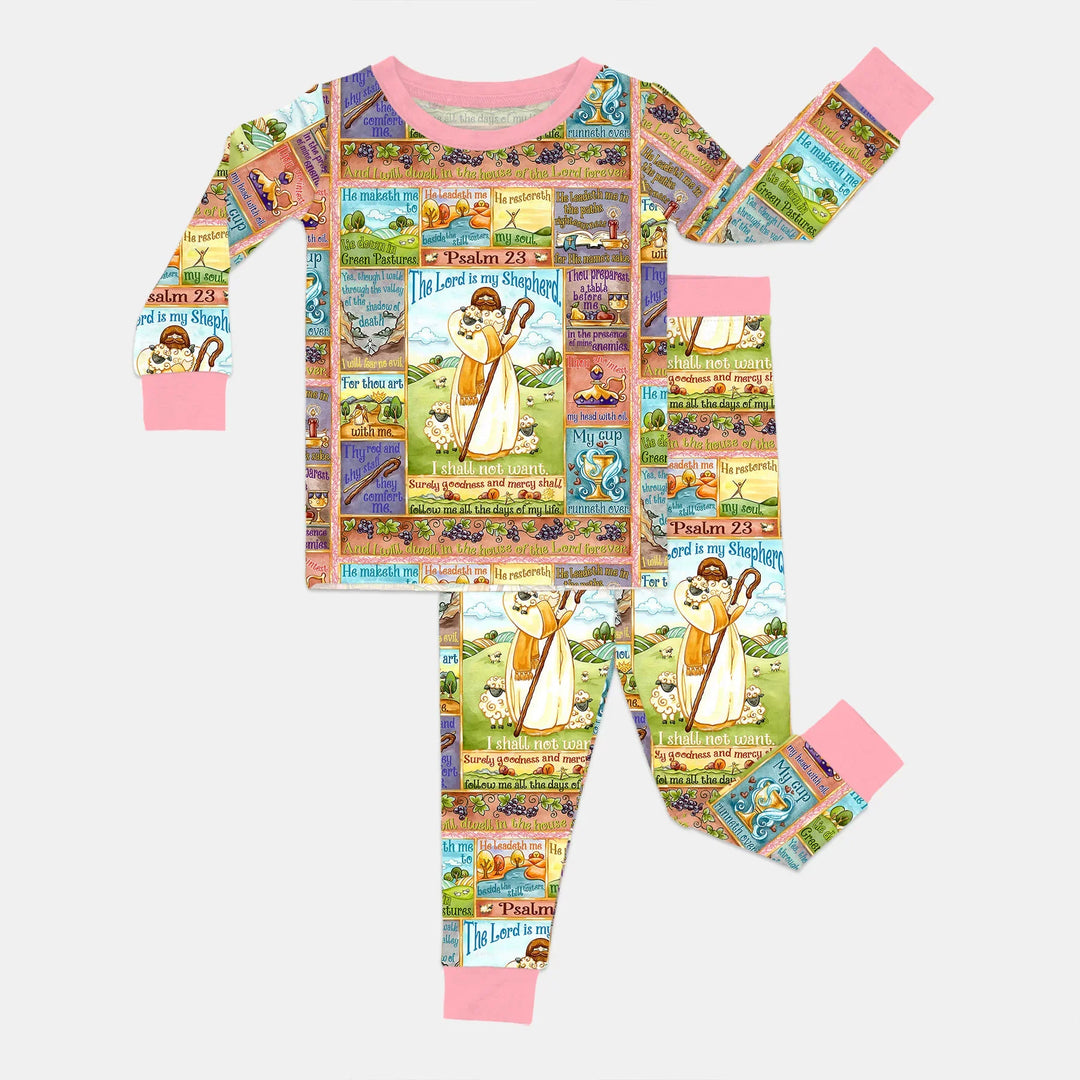 Zweiteiliges Langarm-Pyjama-Set mit Sommerfrüchten