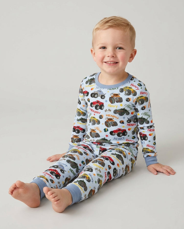 Zweiteiliges Langarm-Pyjama-Set mit Sommerfrüchten