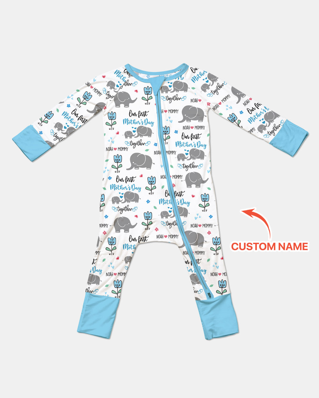 Custom Name Elephant Our First Mother's Day Convertible Zippy