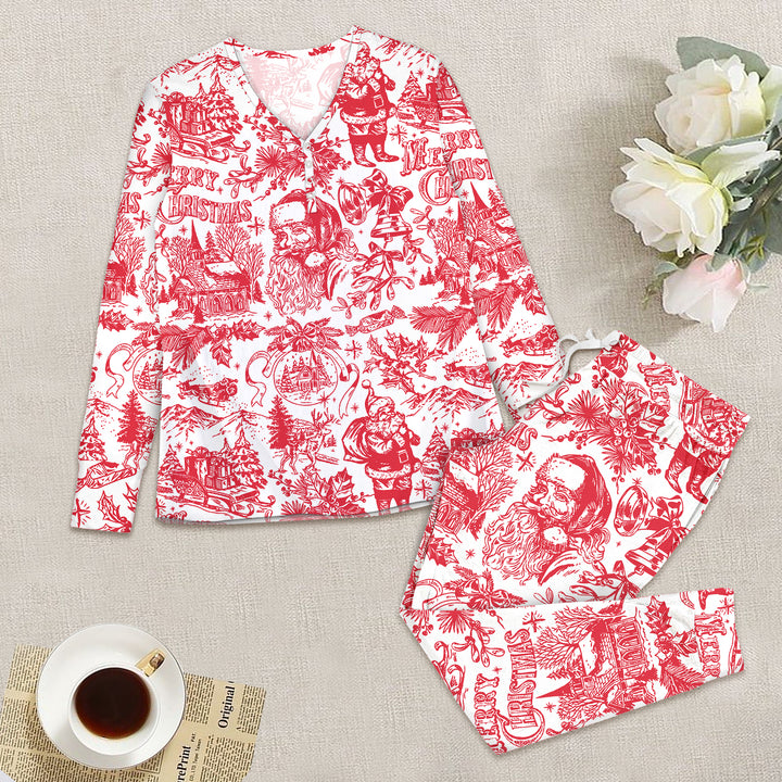 Family Christmas Chinoiserie Pajama Women Pajama Set