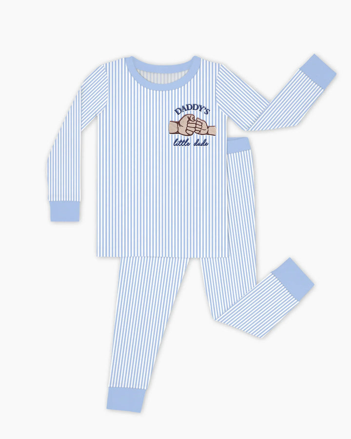 Embroidered Daddy's Little  Bamboo Two Piece Long Sleeve Pajama Set