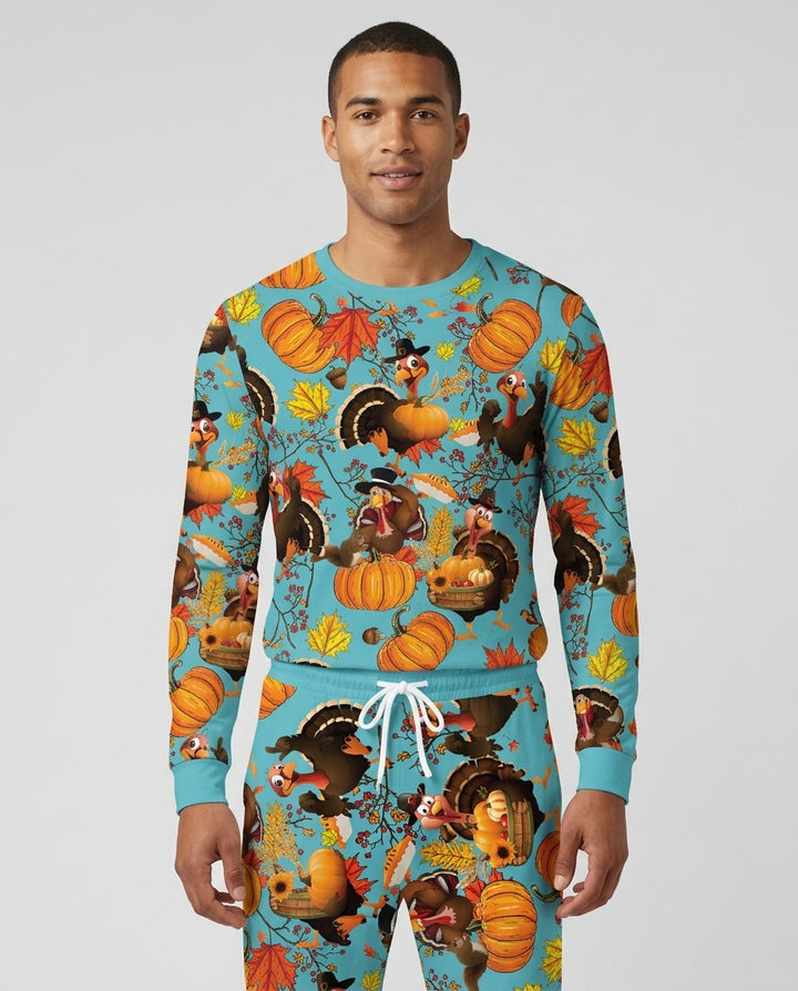 Autumn Turkey Chicken Bamboo Men's Pajama Set