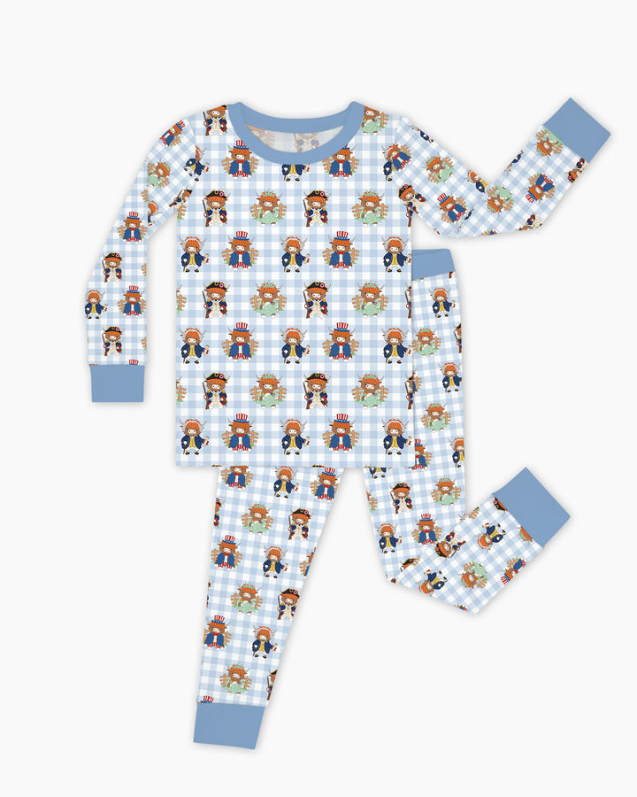 Zweiteiliges Langarm-Pyjama-Set mit Sommerfrüchten