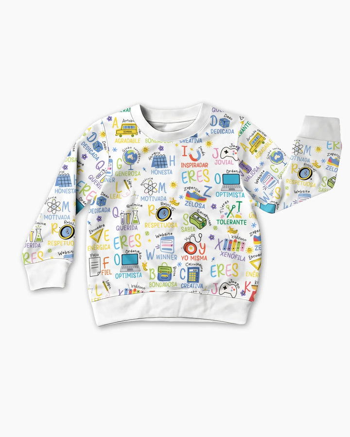 You Are Spanish Alphabet Version Bamboo Crewneck Sweatshirt