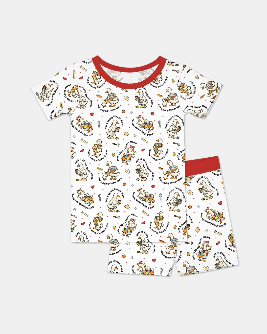 Just A String Cheese Mama Era Mommy & Me Bamboo Two Piece Short Sleeve Shorts Pajama Set