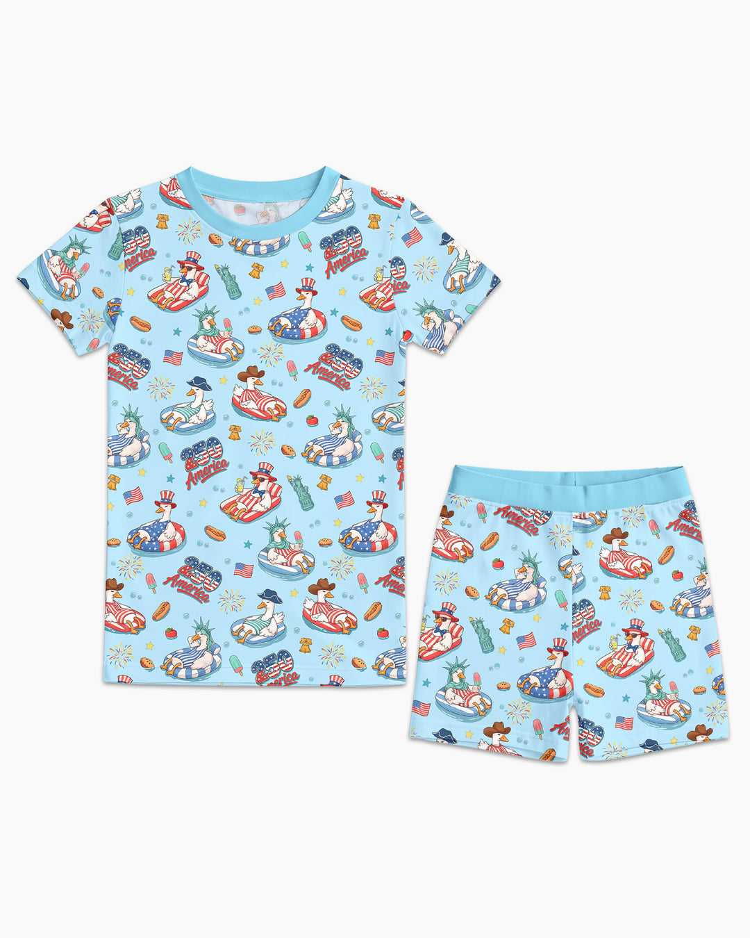 Schlafanzug-Set zweiteilig, kurze Ärmel, kurze Hose, Bambus