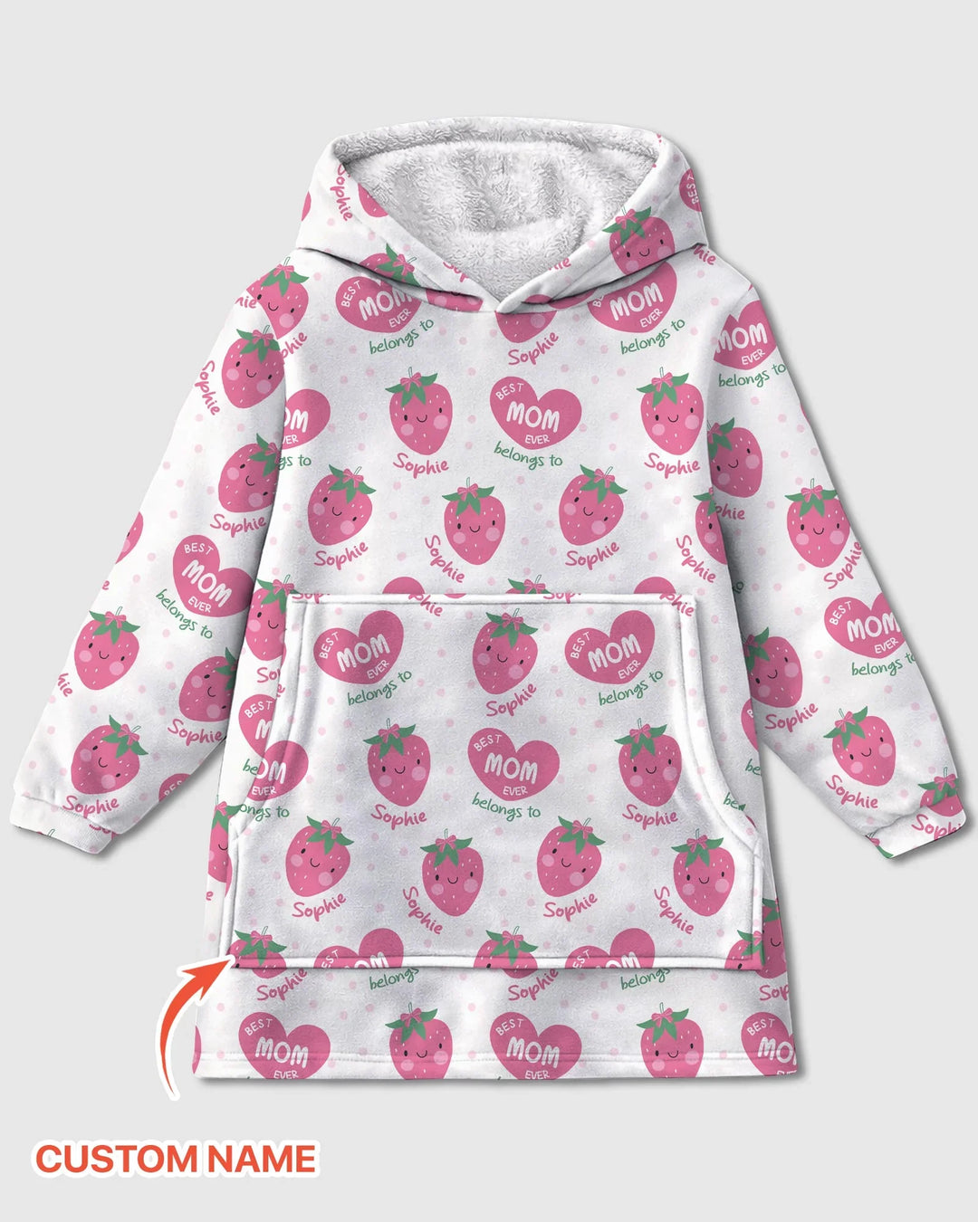 Benutzerdefinierter Name „Beste Mama aller Zeiten“ gehört zu Bambus-Deckenhoodie