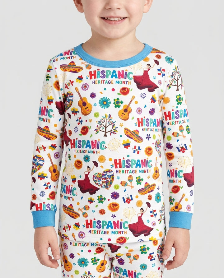 Fiesta Hispanic Heritage Month Bamboo Two Piece Long Sleeve Pajama Set