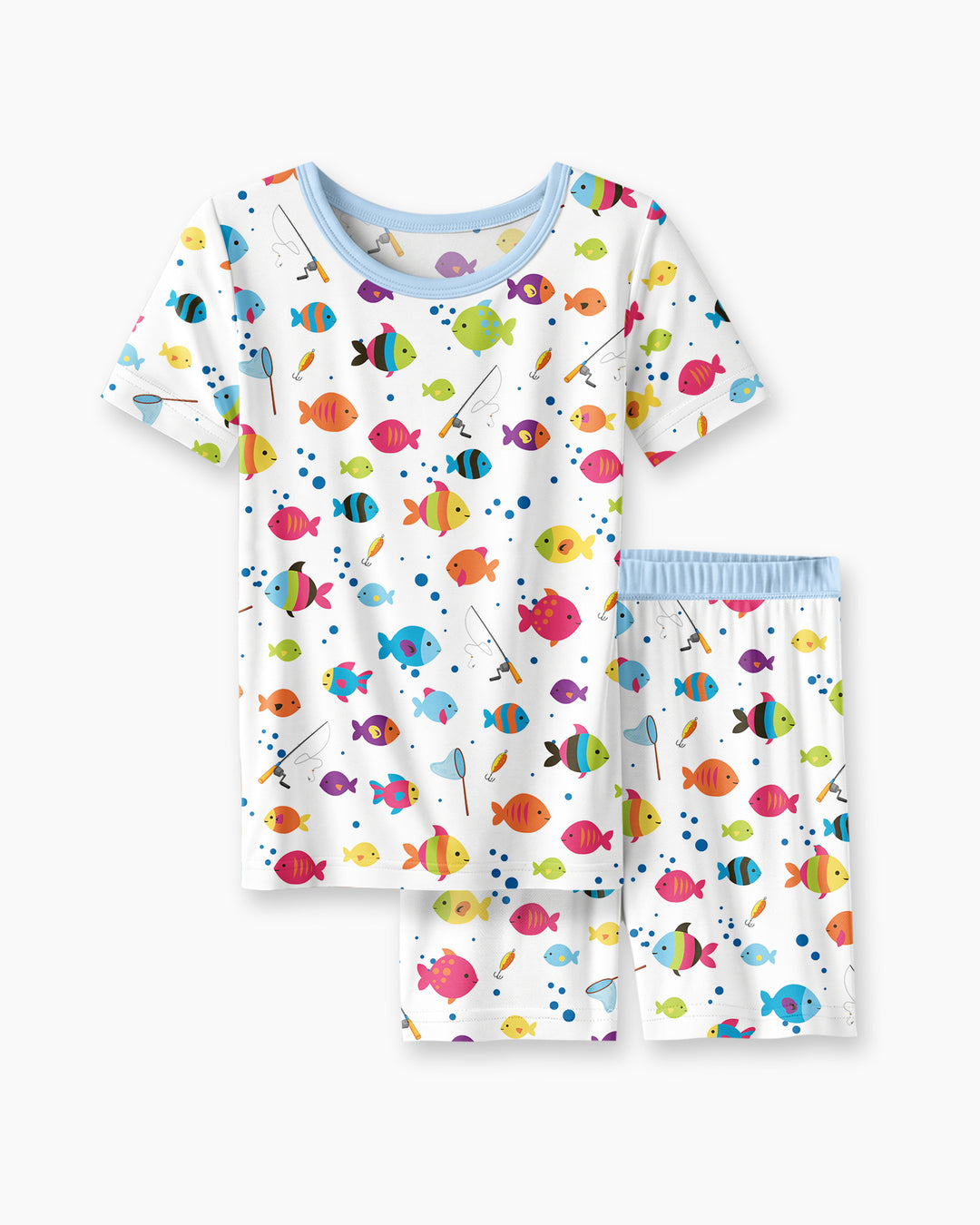 Conjunto de Pijama de Dos Piezas de Bambú con Mangas Cortas y Pantalones Cortos