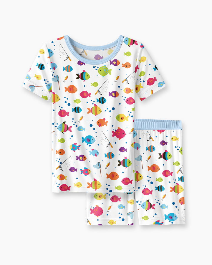 Conjunto de Pijama de Dos Piezas de Bambú con Mangas Cortas y Pantalones Cortos