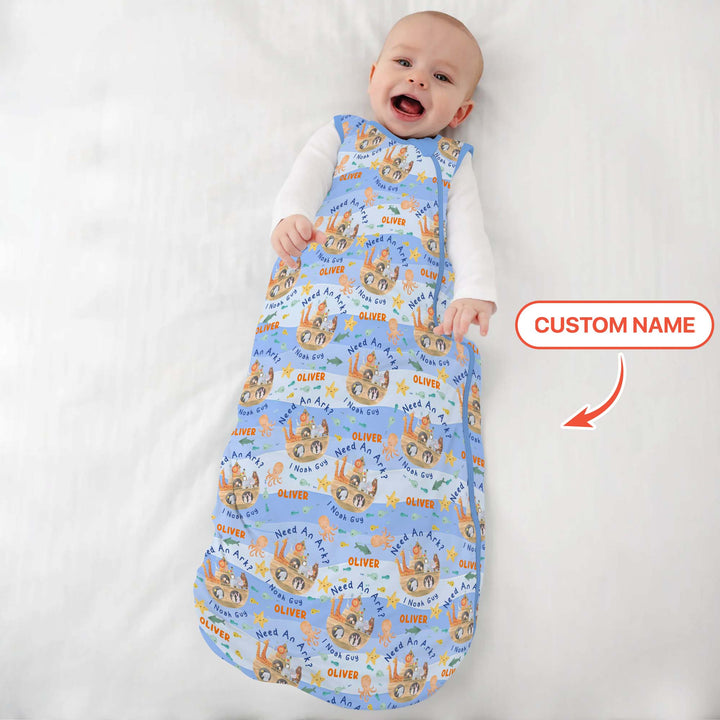 Noah’s Ark Custom Name Boy Sleep Bag