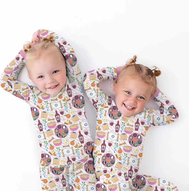 Passover Meal Two Piece Long Sleeve Pajama Set