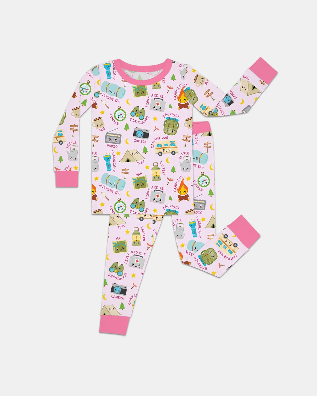 Little Camp Adventure Family Matching Two Piece Long Sleeve Pajama Set
