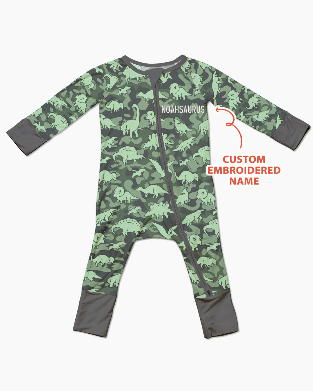 Custom Name Embroidered Matching With Dadasaurus Bamboo Convertible Zippy