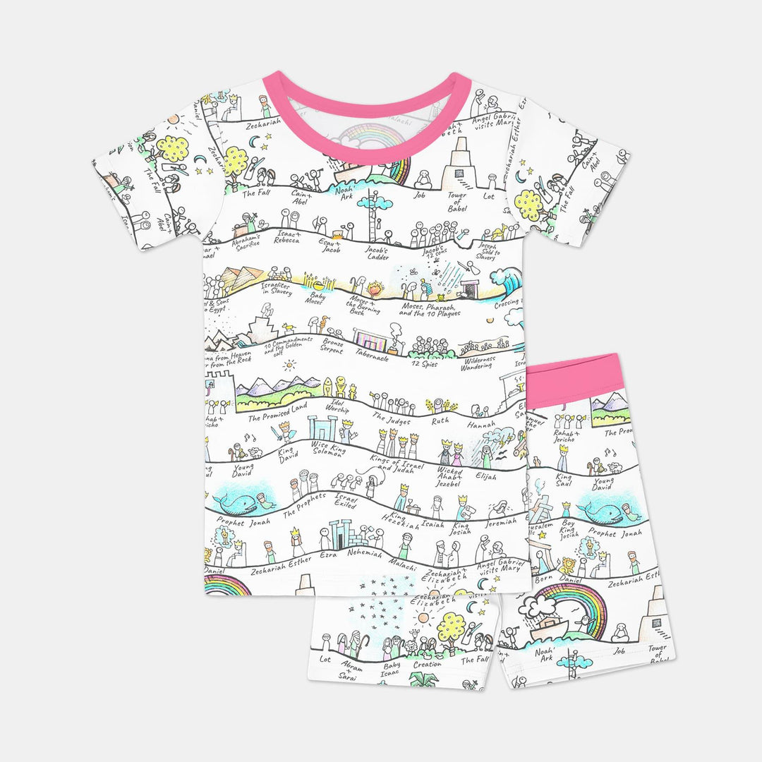 Template Zweiteiliges Pyjama-Set mit kurzen Ärmeln und Shorts
