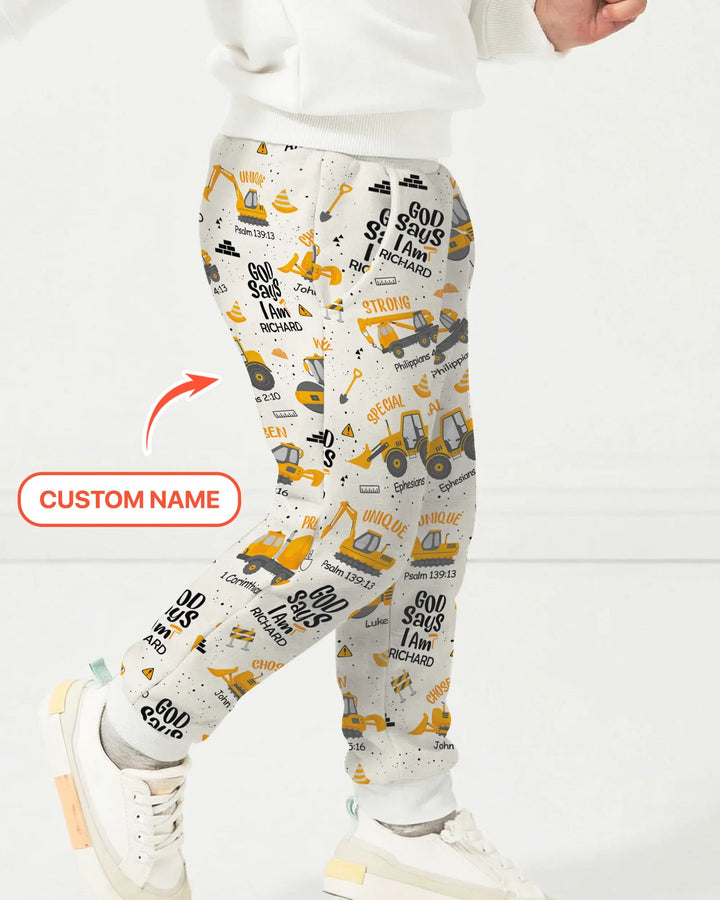 Custom Name God Says I Am Boy Jogger