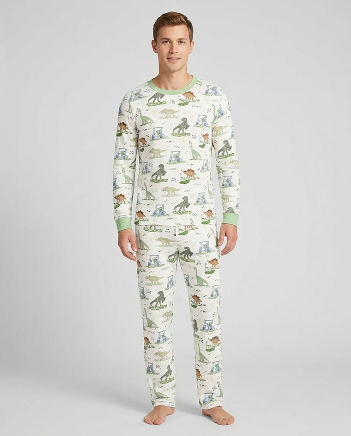 Dinos On The Green Daddy & Me Matching Bamboo Men's Pajama Set