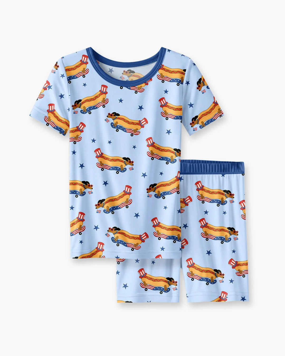 Conjunto de Pijama de Dos Piezas de Bambú con Mangas Cortas y Pantalones Cortos