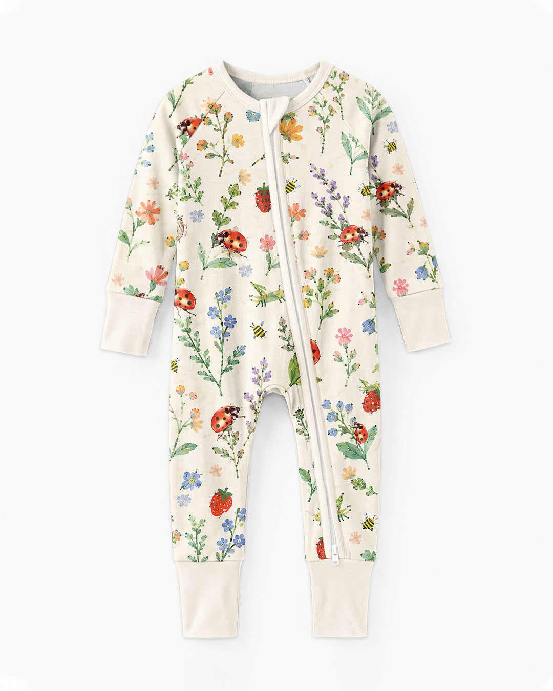 Ladybug Floral Wild Flower Vintage Bamboo Convertible Zippy