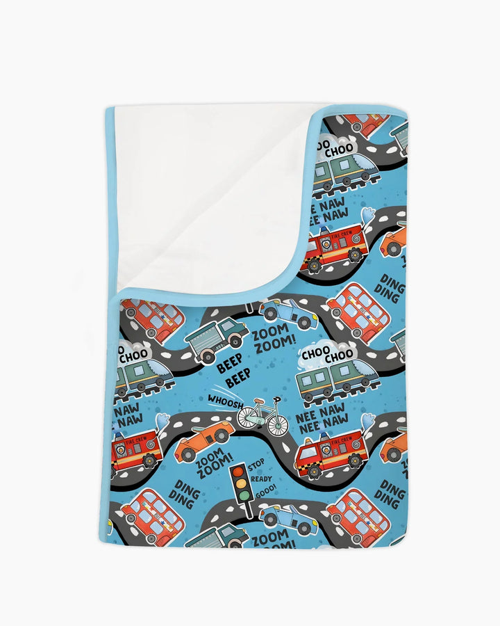 Zoom Zoom Beep Beep Bamboo Blanket