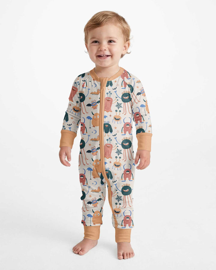 Monsters Fun Pastels Hand Painted Cute Bamboo Convertible Zippy