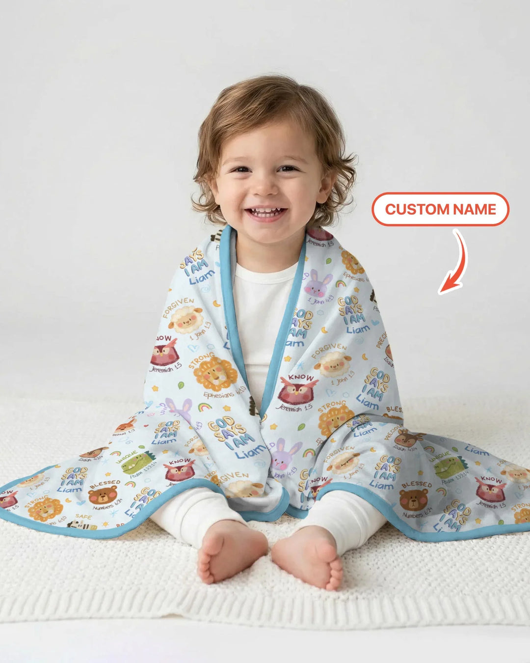 God Says I Am — Little Flock Custom Name Blanket