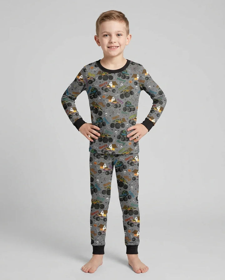Zweiteiliges Langarm-Pyjama-Set mit Sommerfrüchten