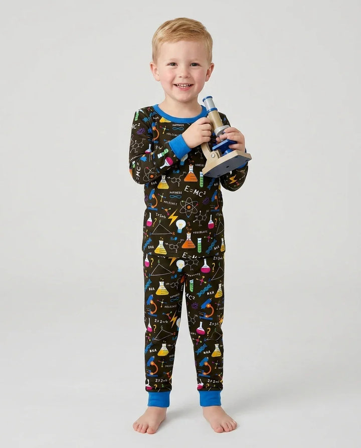 Science Explorer Family Matching Bamboo Two Piece Long Sleeve Pajama Set