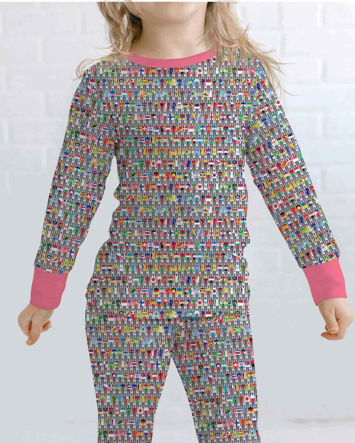 Conjunto de pijama de dos piezas de bambú con mangas largas, plantilla PERSONALIZADA