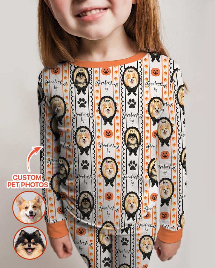 Custom Pet Photos Spooky Protector Bamboo Two Piece Long Sleeve Pajama Set