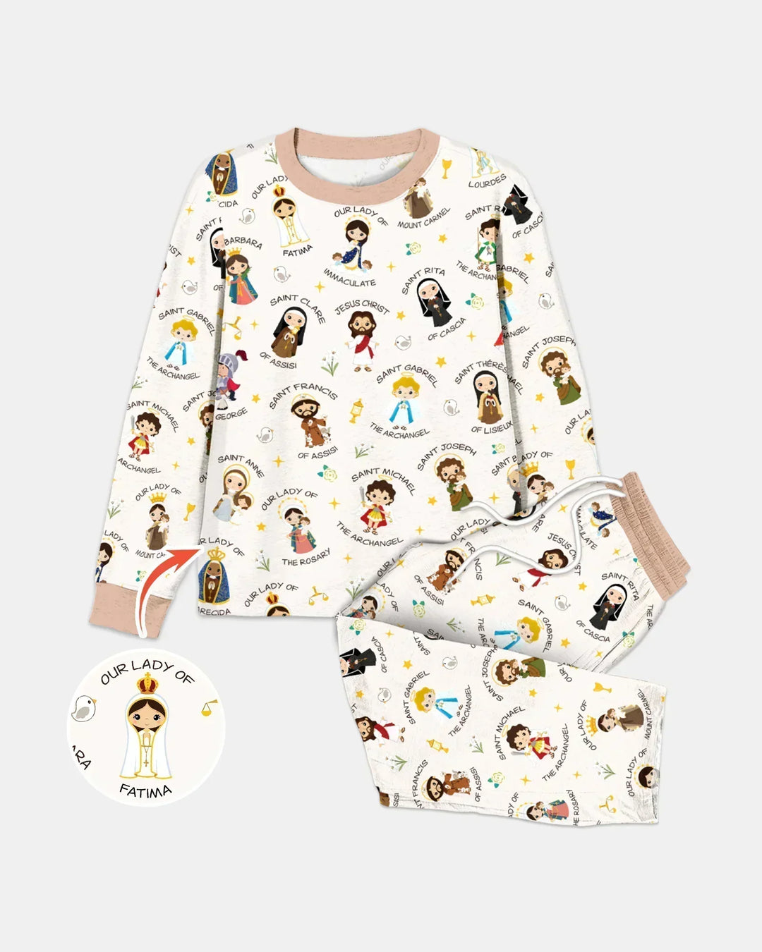 Pray For Us Family Matching Men's Pajama Set