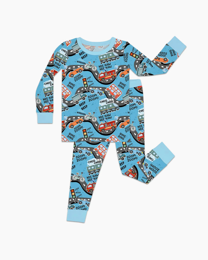 Zweiteiliges Langarm-Pyjama-Set mit Sommerfrüchten