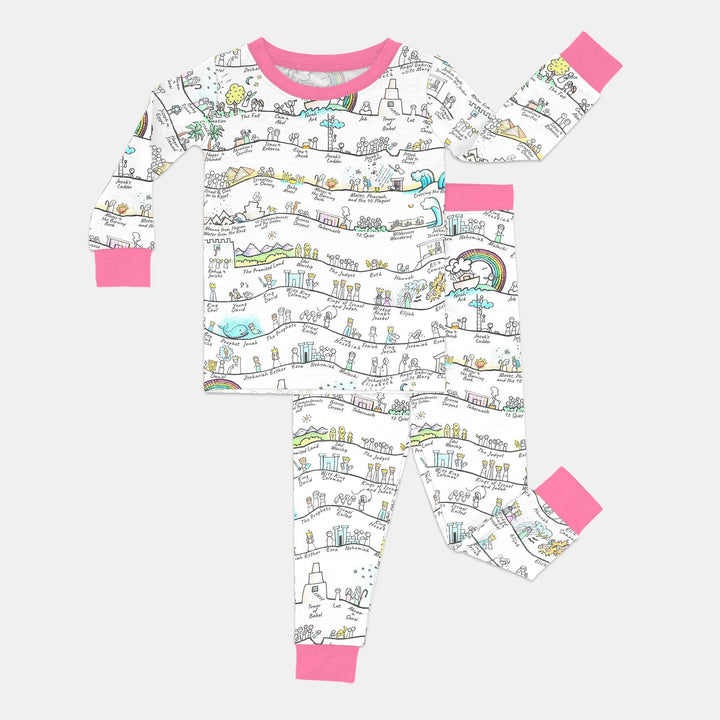 Zweiteiliges Langarm-Pyjama-Set mit Sommerfrüchten