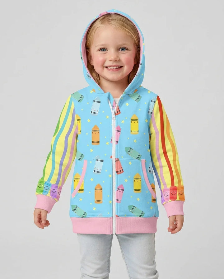 Kapuzenpullover aus Bambus mit hebräischem Alphabet und Reißverschluss
