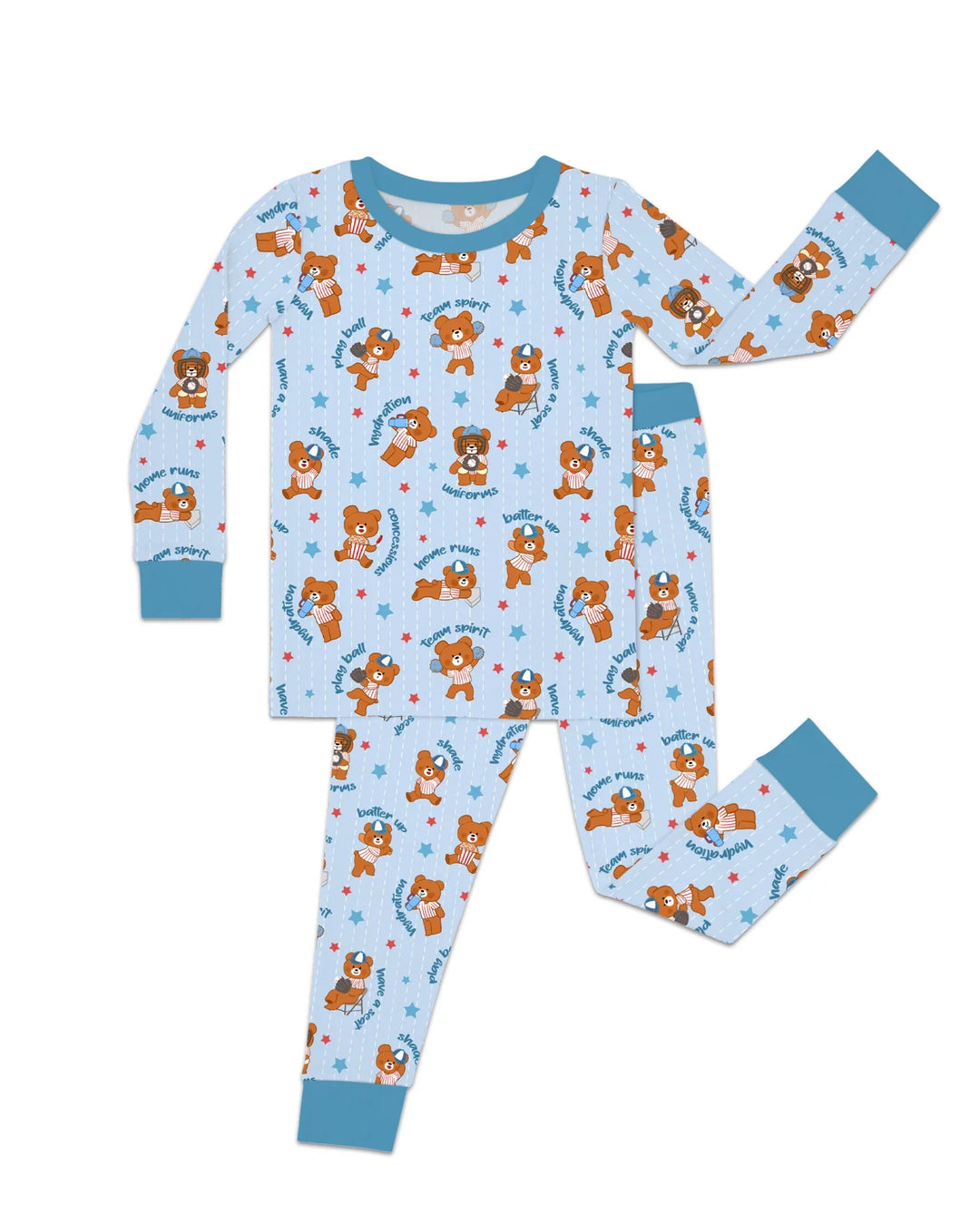 Born To Play Baseball Bamboo Two Piece Long Sleeve Pajama Set