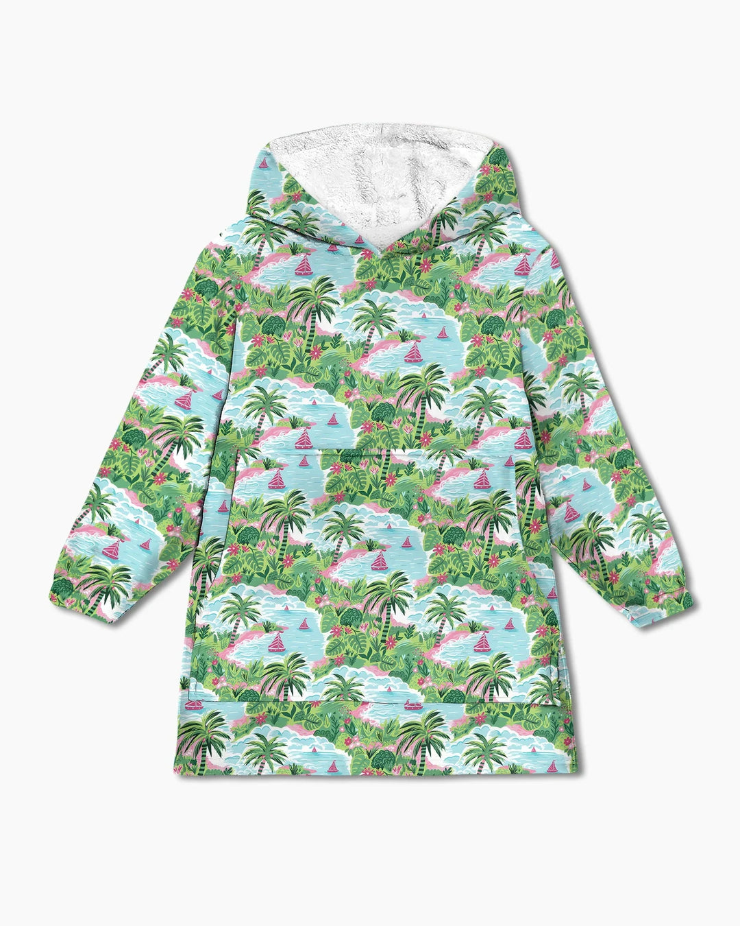 Preppy Coast Beach Club Wearable Bamboo Blanket Hoodie