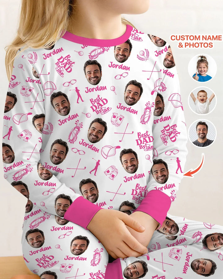 Custom Photo Best Dad By Par Bamboo Two Piece Long Sleeve Pajama Set
