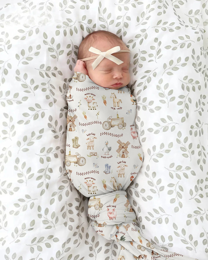 Old McDonald Farm Family Matching swaddle blanket