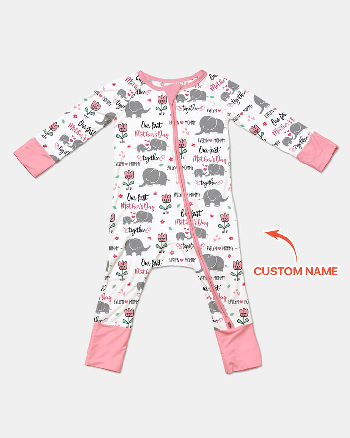 Custom Name Elephant Our First Mother's Day Convertible Zippy