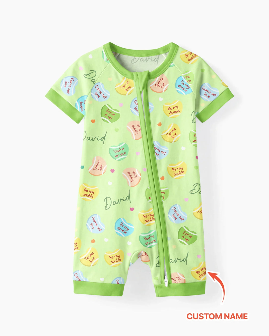 Plantilla PERSONALIZADA de Bambú Pijama Corto con Cremallera
